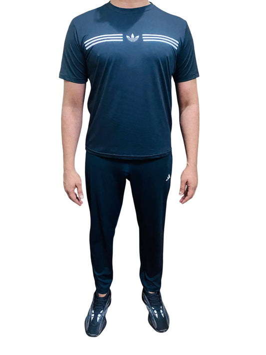 Adi Tracksuit with Black T-Shirt